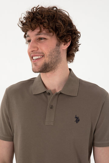 USPA Polo Shirt Men Mink VR052 USPOM320 Single Color Horse US Polo Assn.